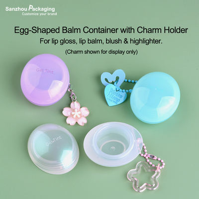 3.5g Dewy Lip Balm Ball Container with Mini Egg Shape and Screw Cap P212