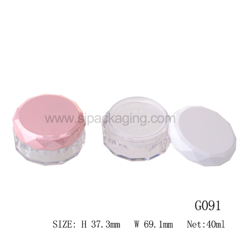spec for G091 40g Round Faceted Makeup Container