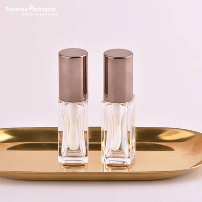 Empty Lip Gloss Tube with Round Cap and Square Bottle