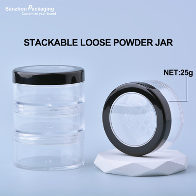 25g Stackable Loose Powder Cosmetic Jar with Round Shape | G012